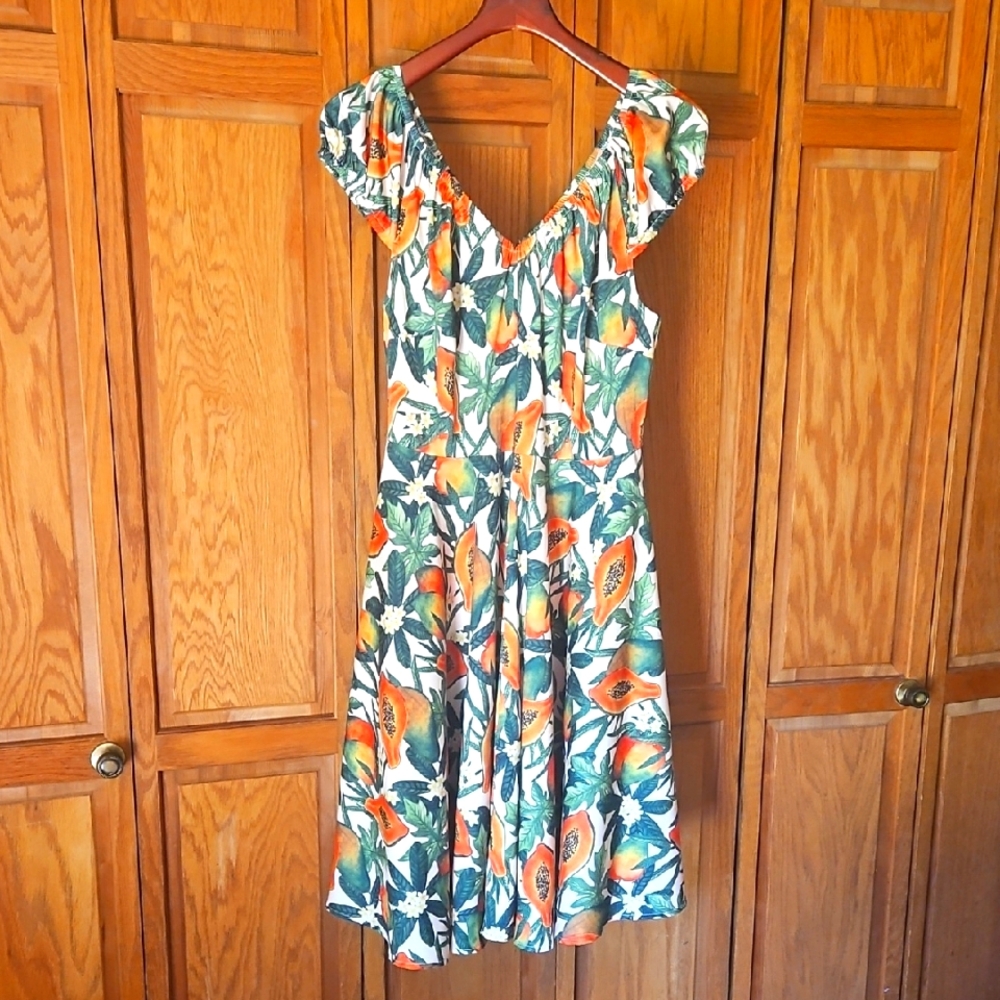 Papaya Print Dress